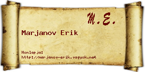 Marjanov Erik névjegykártya